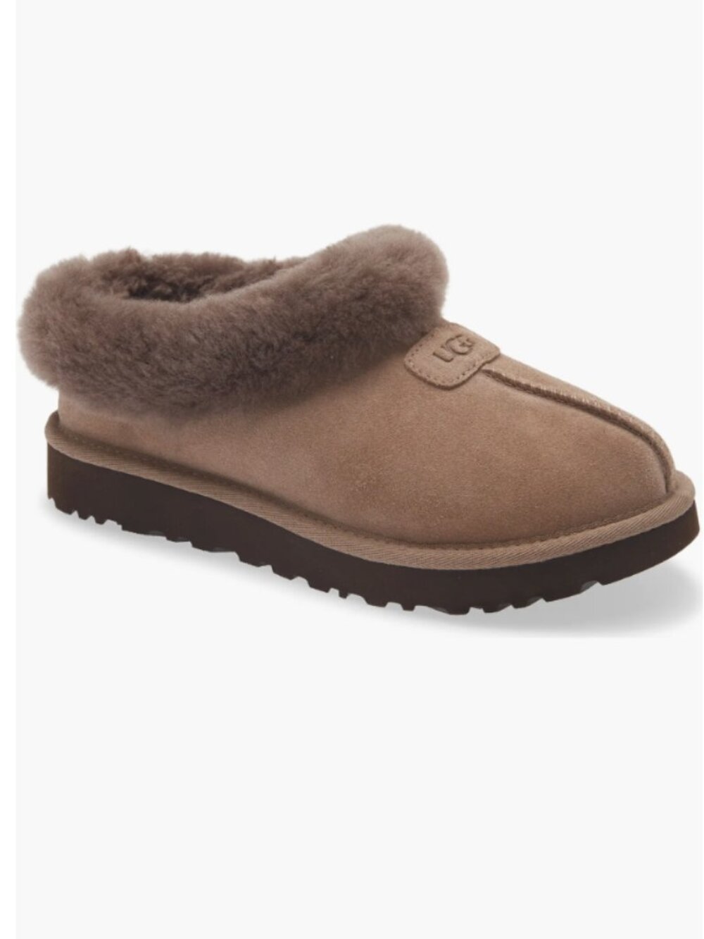 NEW UGG UGGS AUSTRALIA Tazzette Genuine Shearling Collar Slipper caribou 7